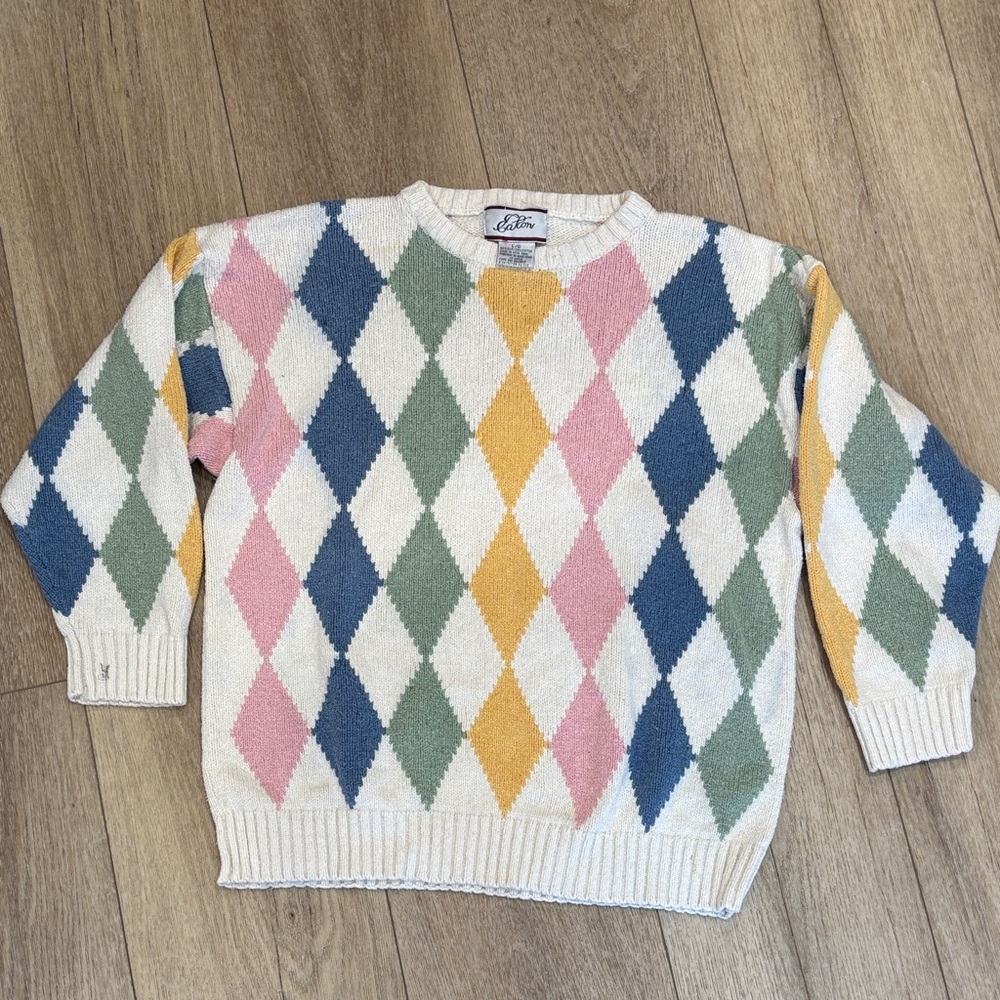 Colorful Argyle Sweater